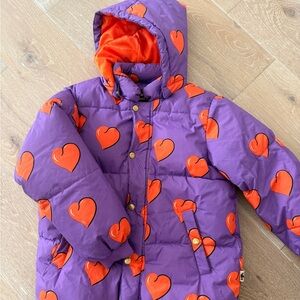 Mini Rodini Purple and Orange Heart-Print Jacket
